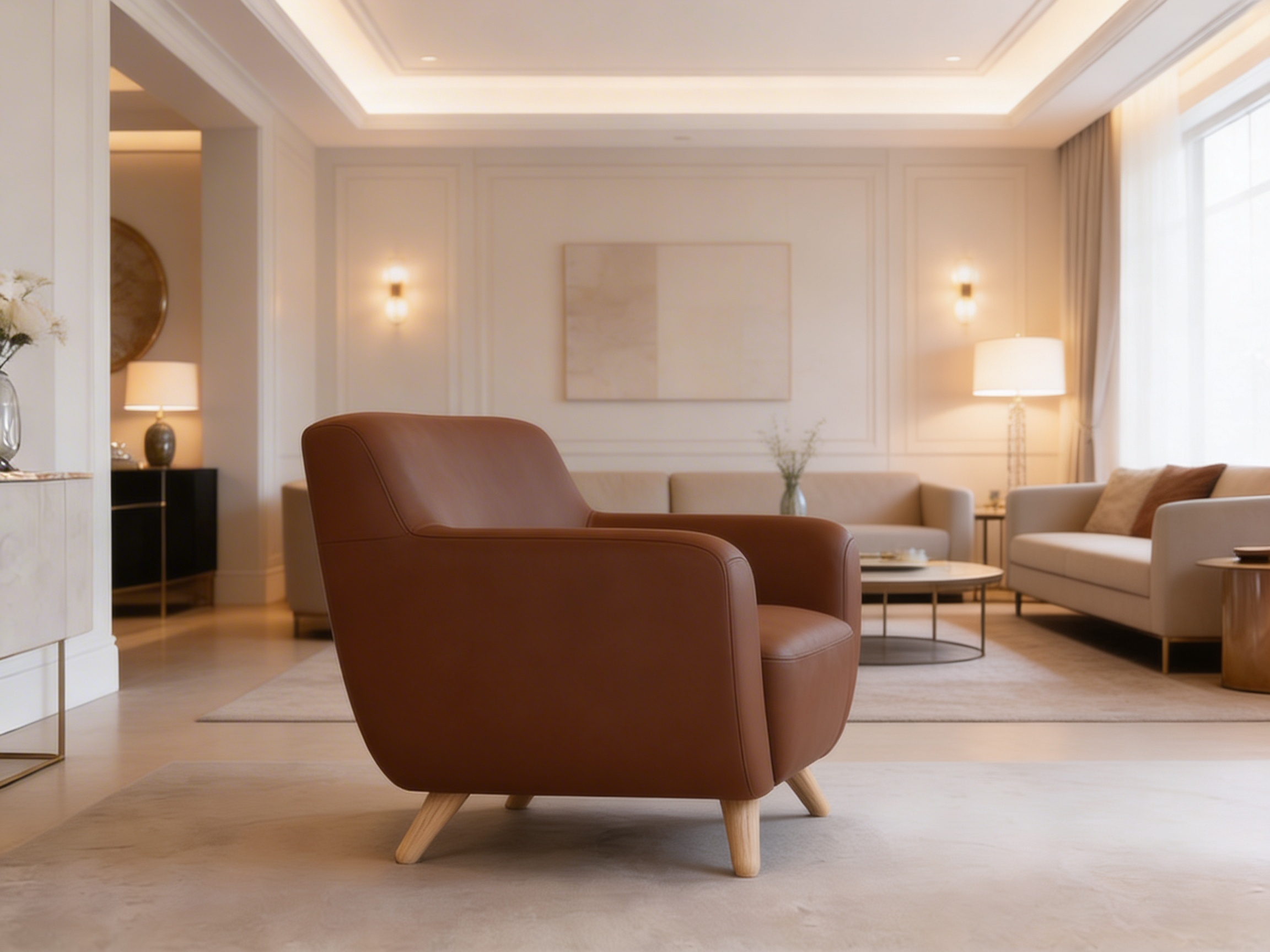 Lunovia Lounge Chair Brown